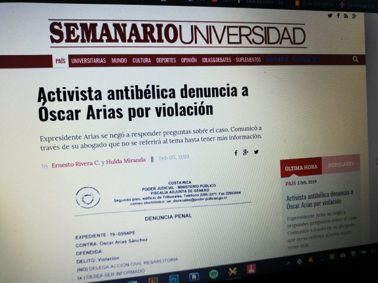 Expresidente Arias acusado de violación y abuso sexual