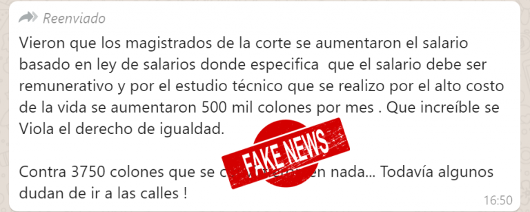 No es cierto que los magistrados de la Corte se subieran el salario en 500 mil colones por mes