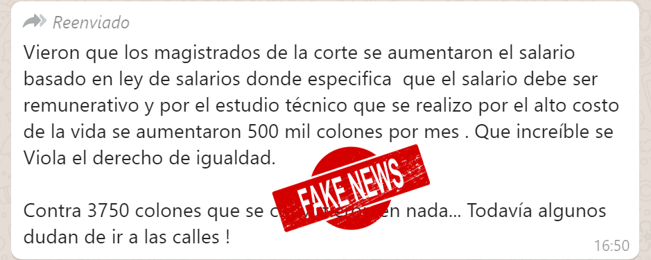 Imagen principal del artículo: No es cierto que los magistrados de la Corte se subieran el salario en 500 mil colones por mes