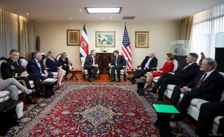 Secretario Pompeo: “Costa Rica es un líder para posicionar contra el régimen de Maduro”