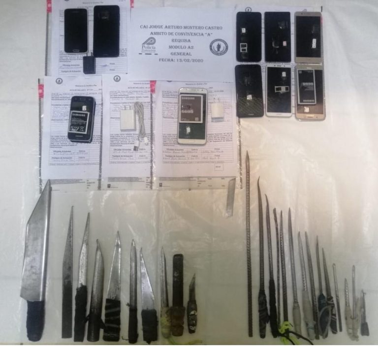 Policía Penitenciaria suma 355 teléfonos decomisados en cárceles en lo que va de 2020