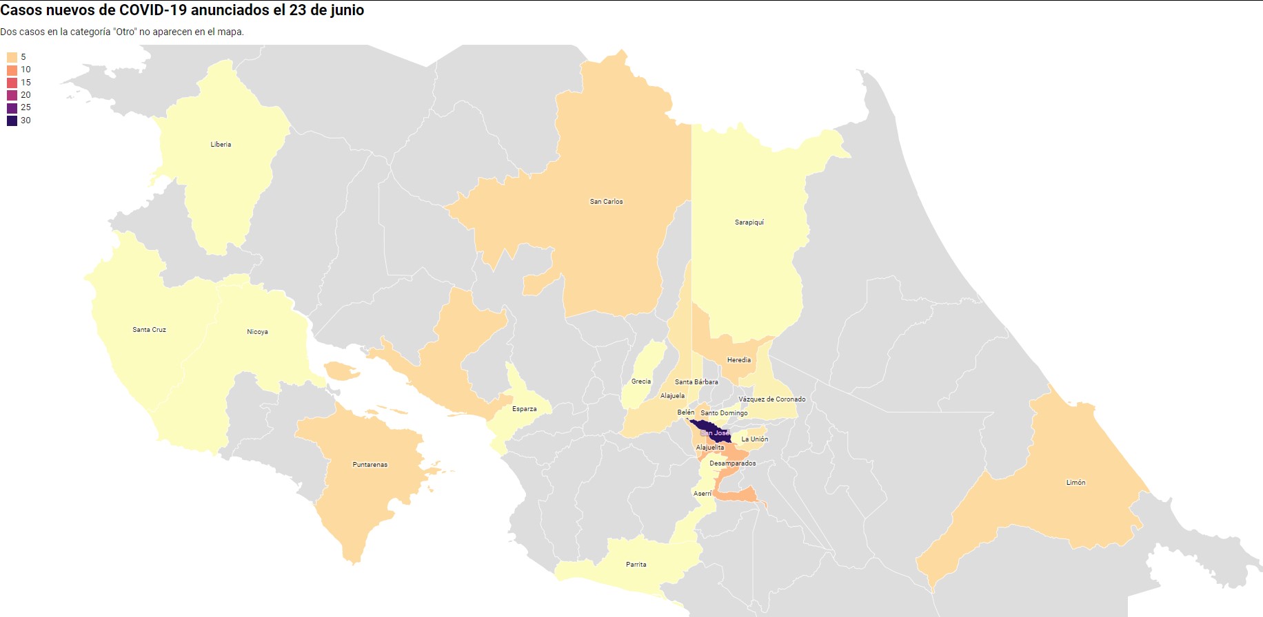 Imagen principal del artículo: 26 cantones registran los 91 casos nuevos de COVID-19 anunciados este 23 de junio