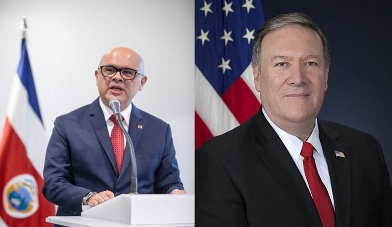 Canciller Solano y Pompeo conversaron sobre relación CR-EEUU