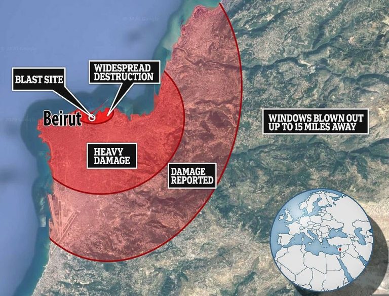 Devastación en Beirut tras una gran explosión en el puerto