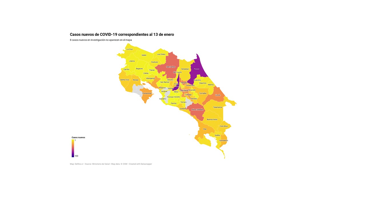 Imagen principal del artículo: Cinco cantones no reportaron casos nuevos de COVID-19 el 13 de enero