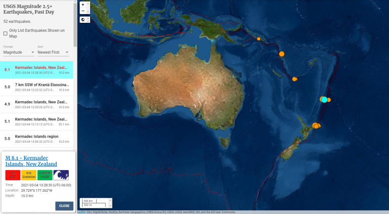 Alerta de tsunami en parte de Oceanía y Hawái por terremoto de 8.1 en las Islas Kermadec