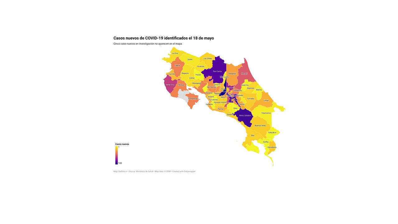 Imagen principal del artículo: Dos cantones no sumaron casos nuevos de COVID-19 el 18 de mayo