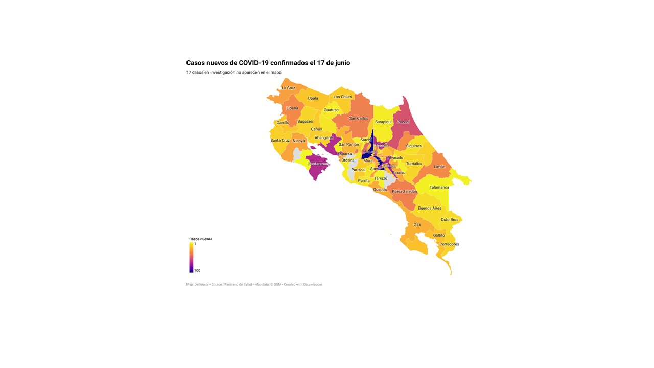 Imagen principal del artículo: Cuatro cantones no sumaron casos nuevos de COVID-19 el 17 de junio