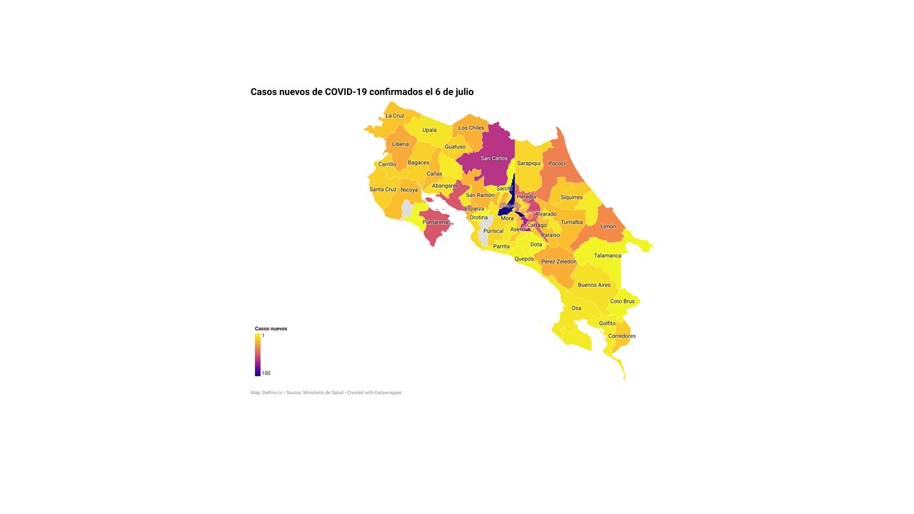 Imagen principal del artículo: Dos cantones no reportaron casos nuevos de COVID-19 el 6 de julio