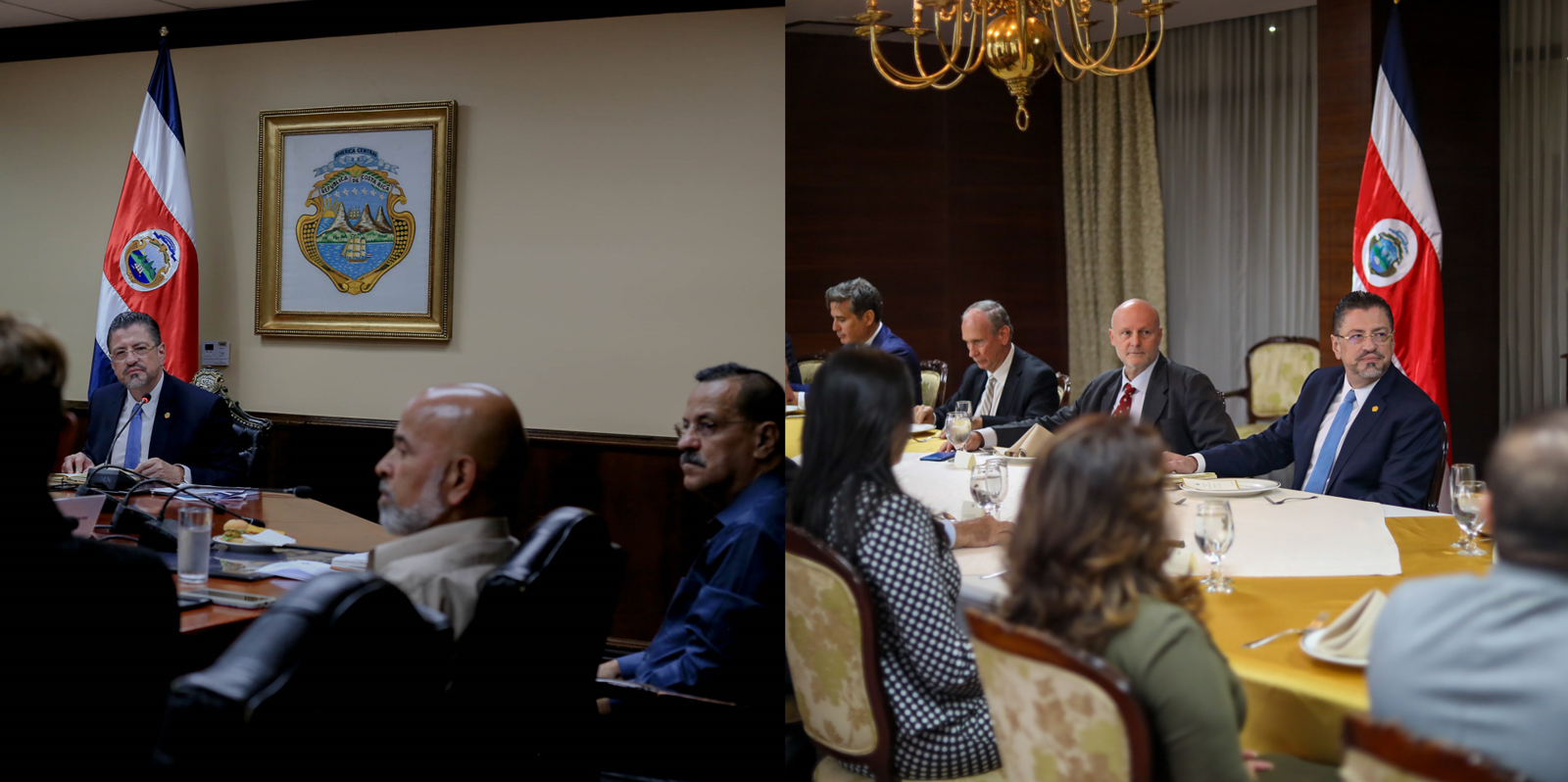 Imagen principal del artículo: Chaves recibe a cámaras y sindicatos, ministra escuda al presidente