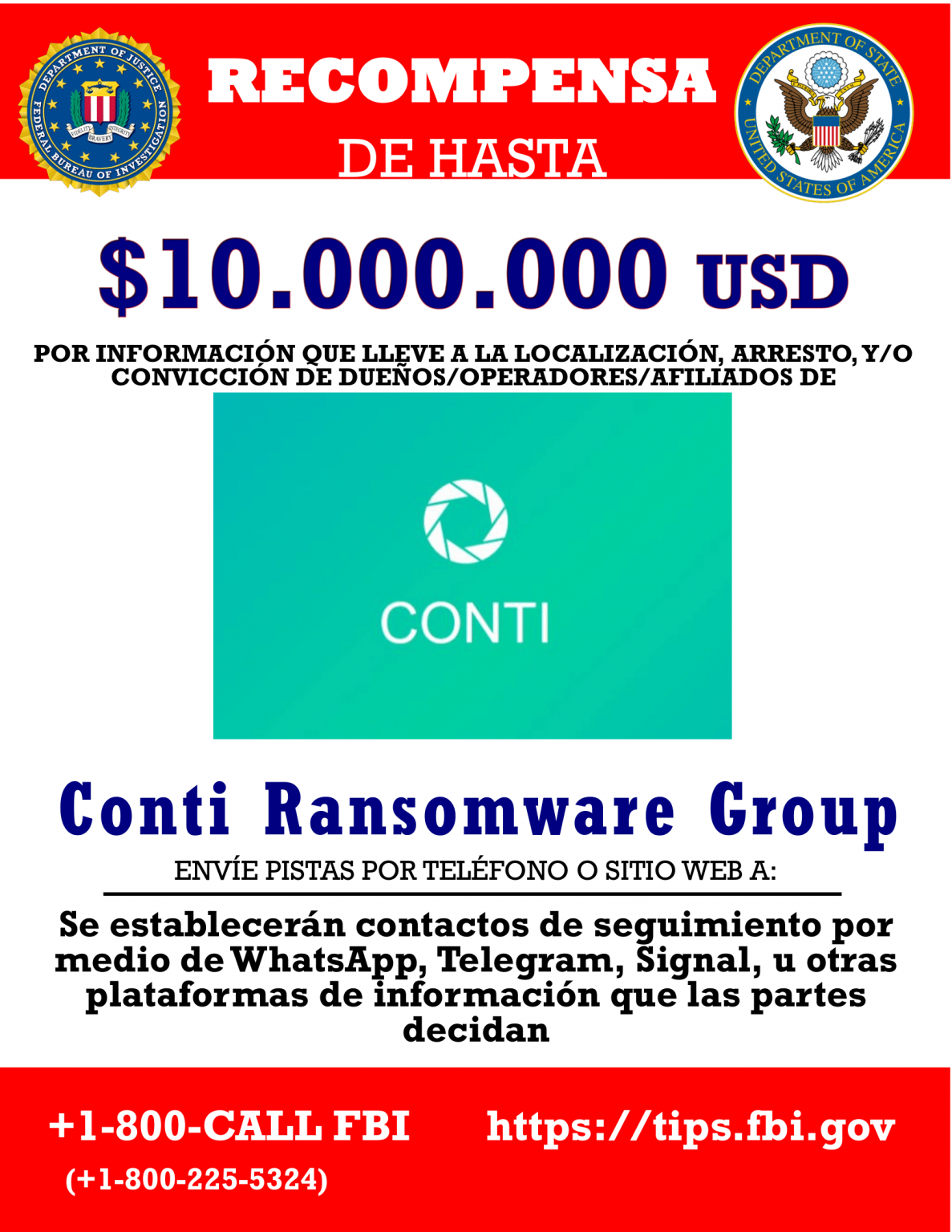 Imagen principal del artículo: EE. UU. ofrece $10 millones de recompensa por información sobre líderes de Conti Group