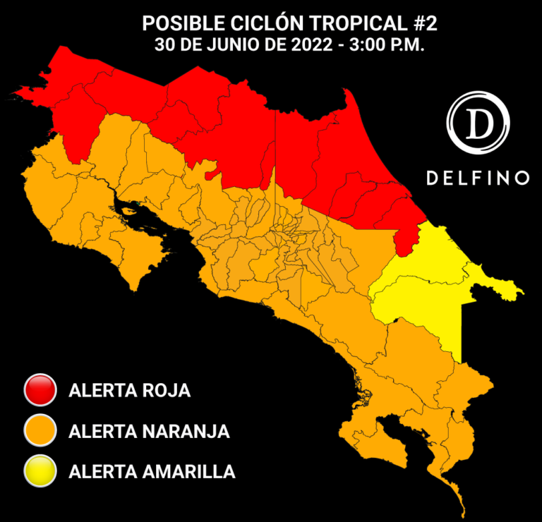 CNE declara alerta roja en Zona Norte, Caribe Norte, Liberia y La Cruz