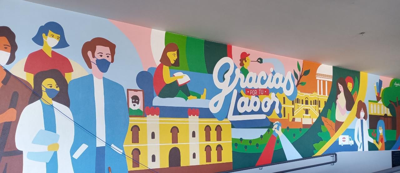 Imagen principal del artículo: Personal del hospital México recibió un mural como homenaje por labor ante la COVID-19