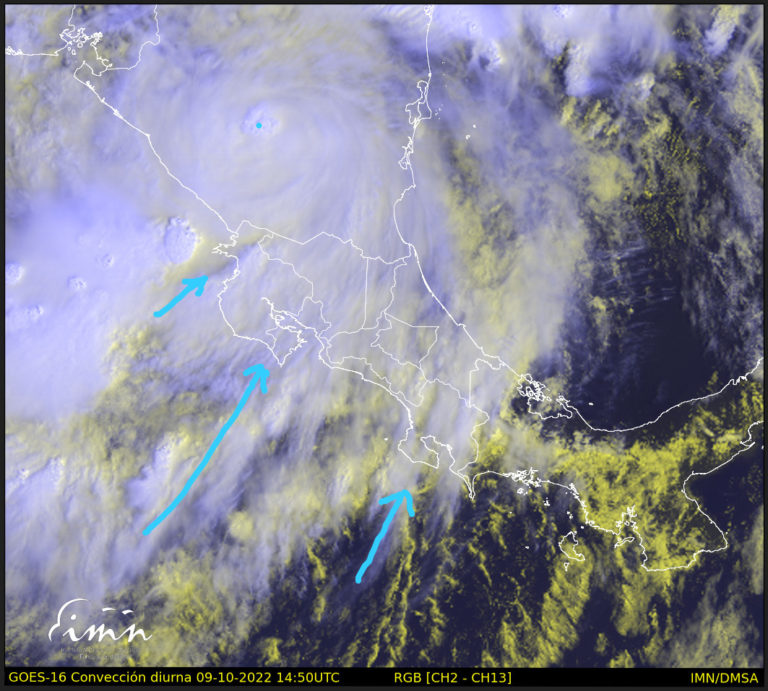 Julia: CNE declara alerta roja por lluvias en el Pacífico Sur