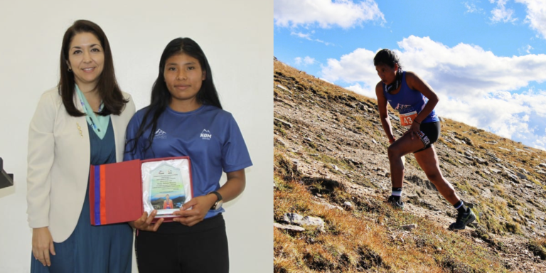 Noyle Salazar fue homenajeada por ser la mejor hispanoamericana en el Mundial de Montaña
