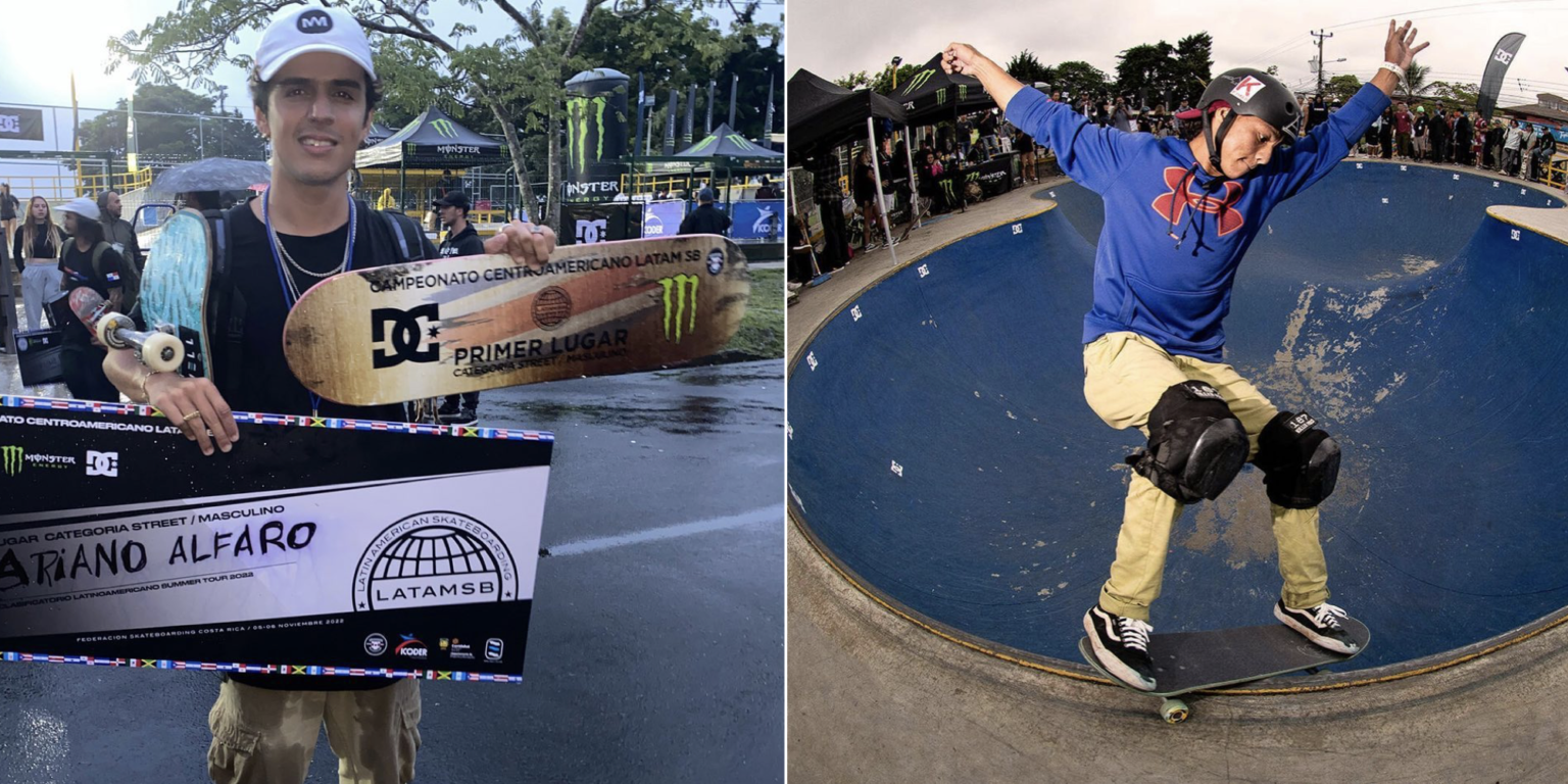 Imagen principal del artículo: Patinadores ticos Mariano Alfaro y Steven Villarreal se coronaron campeones centroamericanos de skateboarding