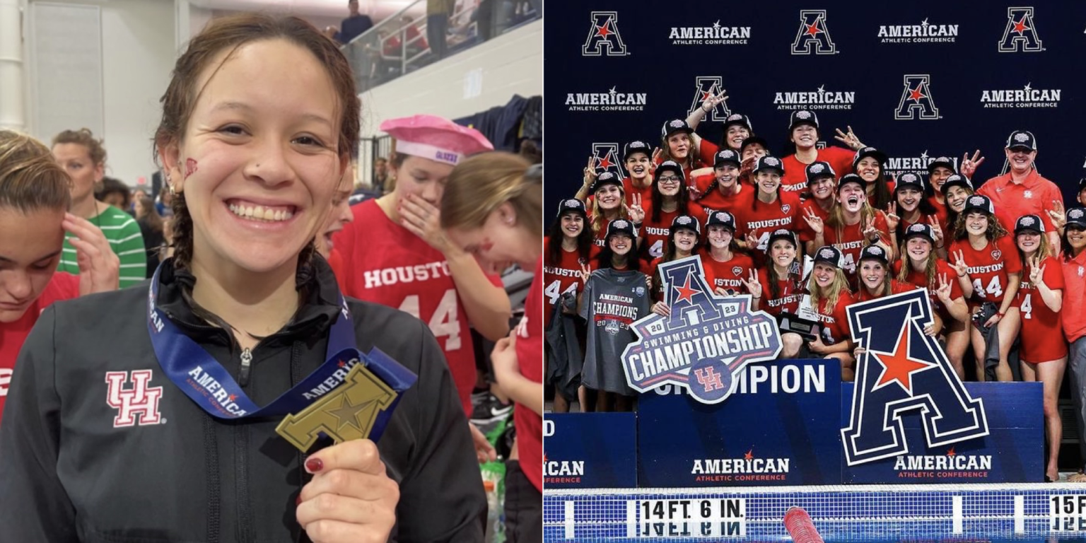 Imagen principal del artículo: Nadadora universitaria tica Alondra Ortiz se corona campeona de conferencia en Estados Unidos
