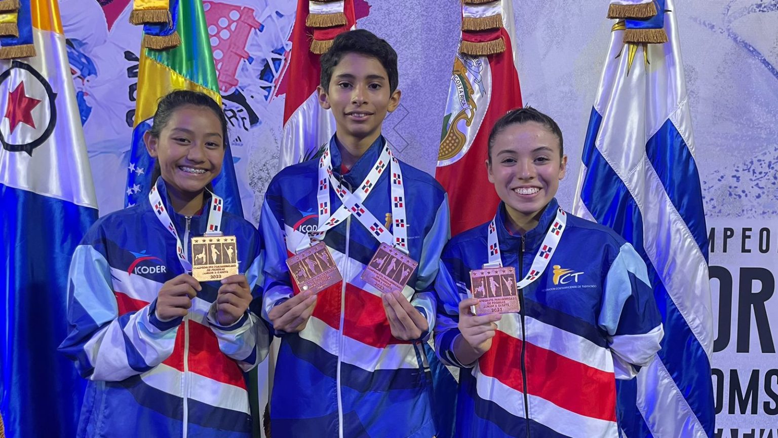 Imagen principal del artículo: Promesas del taekwondo costarricense ganan cinco medallas continentales en República Dominicana
