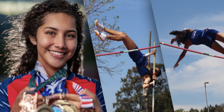 Joven atleta tica Vielka Arias impone nuevo récord nacional en la prueba de salto con pértiga