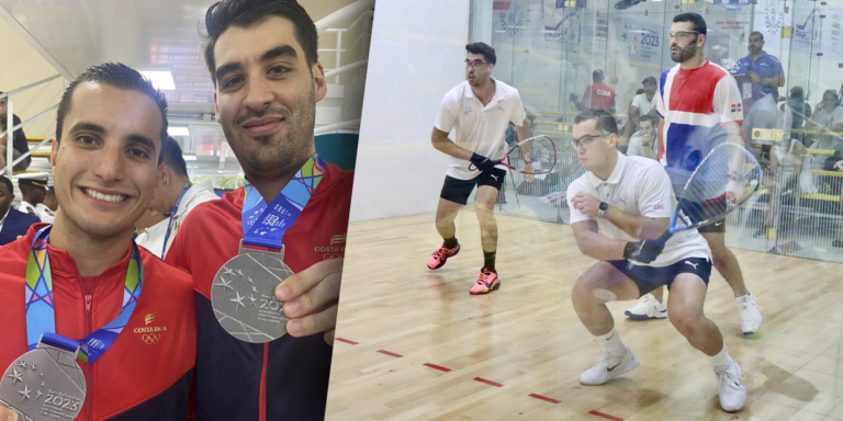 Llega la tercera medalla de plata para Costa Rica: raquetbolistas Andrés Acuña y Gabriel García rozan el oro en San Salvador 2023