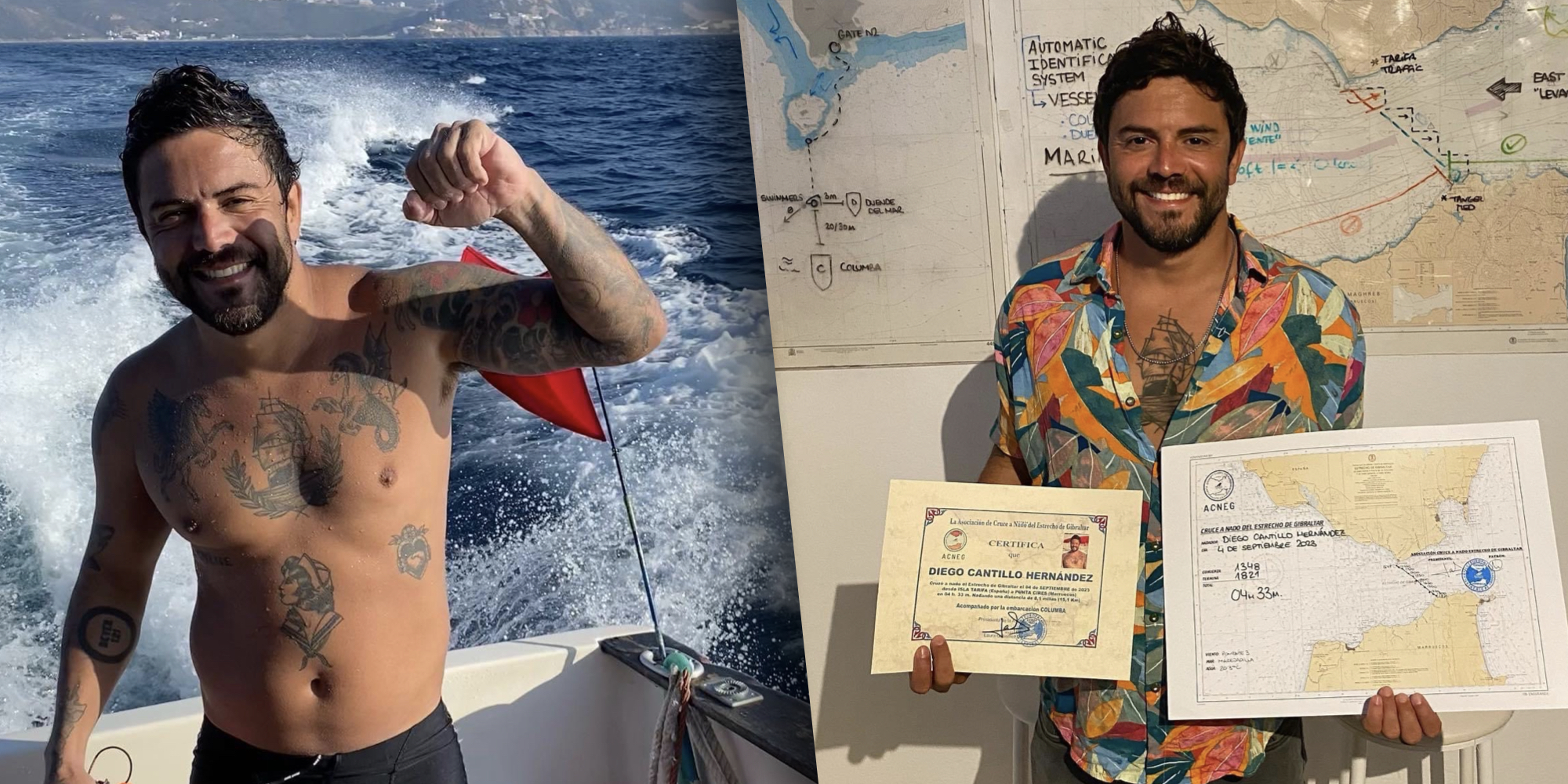 Imagen principal del artículo: Diego Cantillo: el primer costarricense que nada desde Europa hasta África en menos de 5 horas