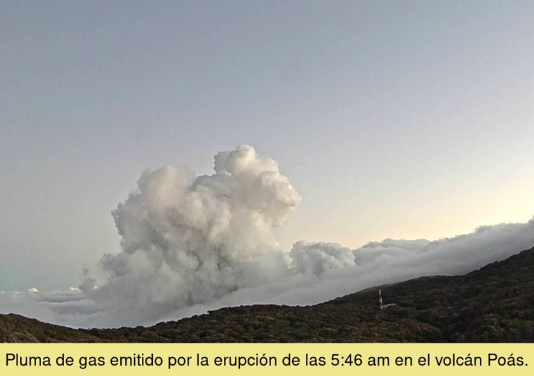 Tras nueva erupción de 500 metros de altura, solo 56 personas podrán estar a la vez en mirador del Volcán Poás