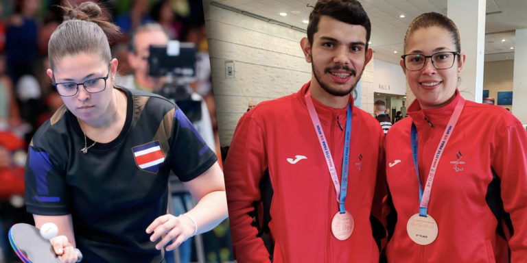 Ticos Steven Román y Aneth Araya se subieron al podio en el US Open de Para Tenis de Mesa 2024