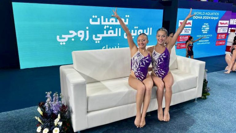 Nadadoras artísticas ticas Raquel Zuñiga y Andrea Maroto consiguen puntaje histórico en el Mundial de Doha 2024