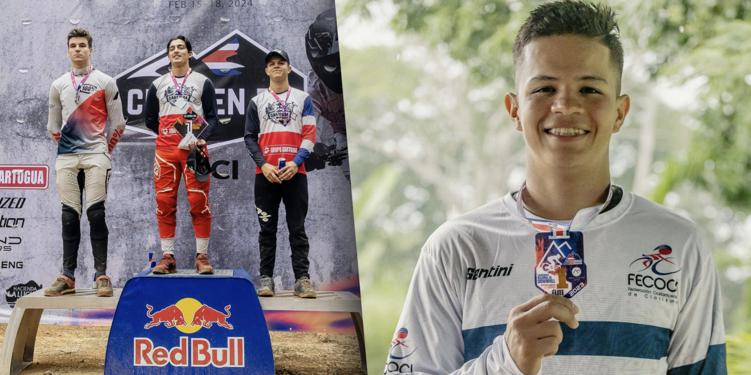 Imagen principal del artículo: Tico Pablo Aguilar ganó medalla de bronce en el evento internacional CR Open de Downhill 2024