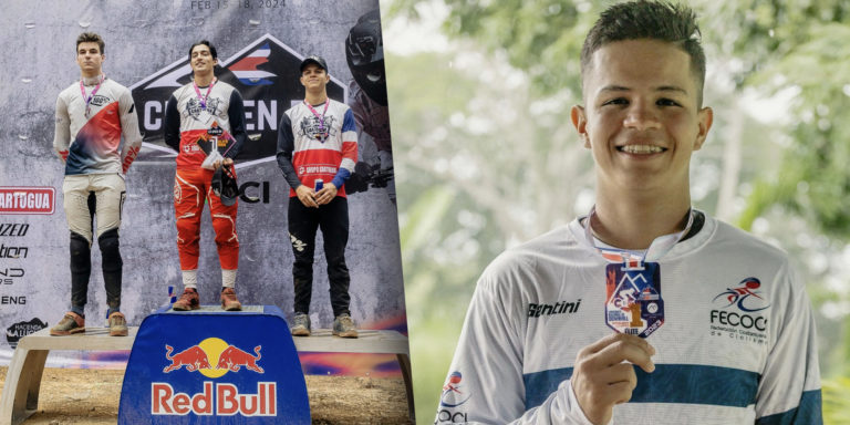 Tico Pablo Aguilar ganó medalla de bronce en el evento internacional CR Open de Downhill 2024