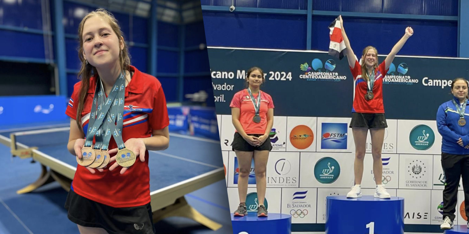 Imagen principal del artículo: Por primera vez en la historia, una tenismesista tica se proclama campeona de Centroamérica
