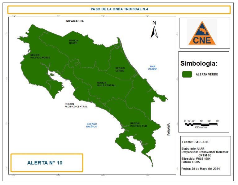 CNE declara alerta verde en todo el país debido al paso de onda tropical
