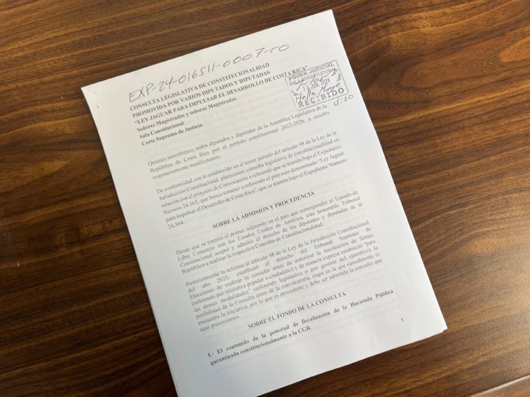 Más de 20 congresistas llevan Ley Jaguar a consulta de la Sala Constitucional antes de autorizar referéndum