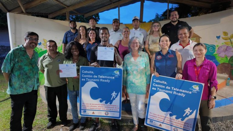 Cahuita recibe reconocimiento de Unesco como comunidad preparada ante tsunamis