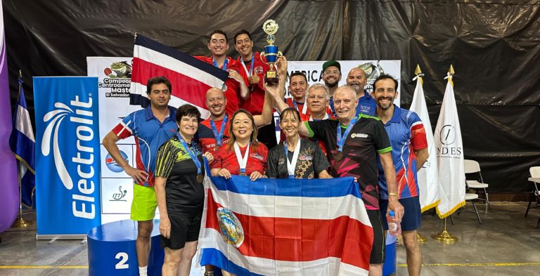 Costa Rica se proclama campeón absoluto del Centroamericano Máster de Tenis de Mesa en El Salvador