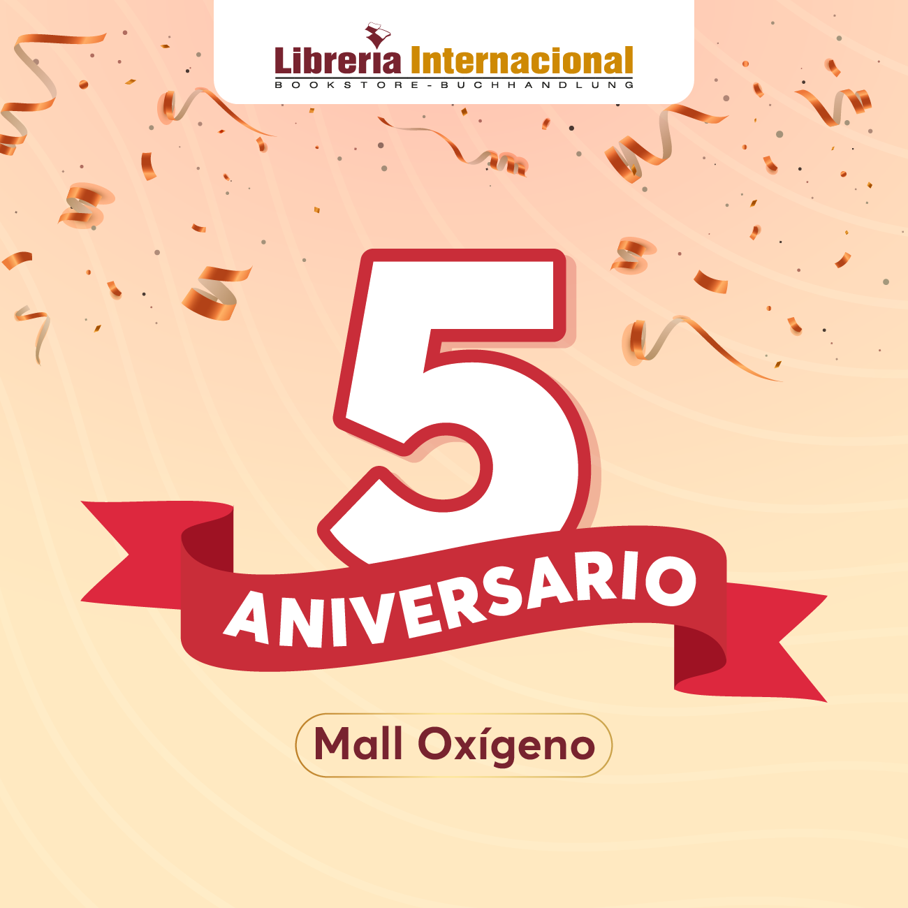 Imagen principal del artículo: Librería Internacional celebra los cinco años de su sucursal en Oxígeno con actividades para toda la familia