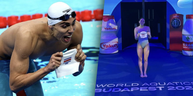 Nadadores ticos Alberto Vega y Karina Solera vuelven a imponer récords nacionales en Hungría