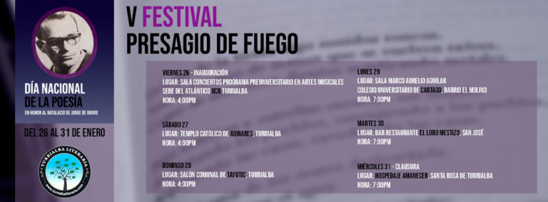Turrialba celebra el Día de la Poesía Nacional con un festival literario