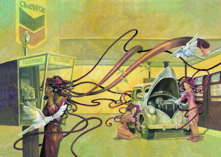 Libro "Estación Chevron" explora la vida alrededor de los 59 años de una gasolinera en Naranjo