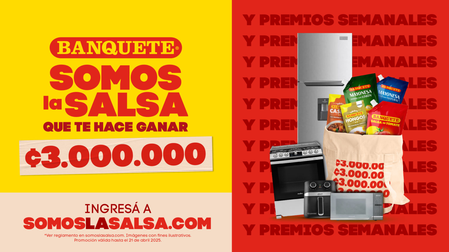 Imagen principal del artículo: Con Banquete podrá ganar hasta ₡3 millones de colones