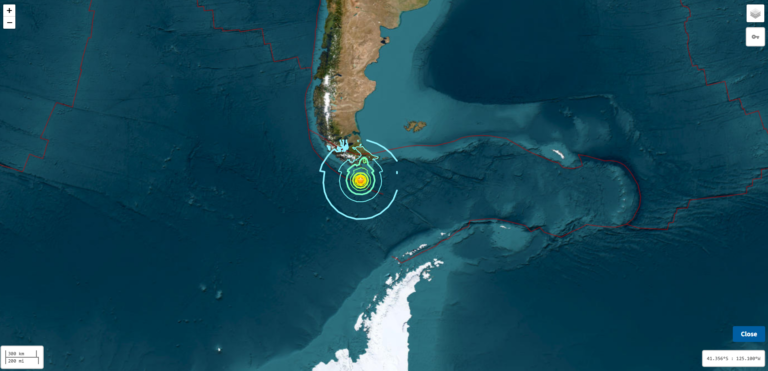 Alerta de tsunami en costas de Chile tras sismo de magnitud 7,5 en el Pasaje de Drake