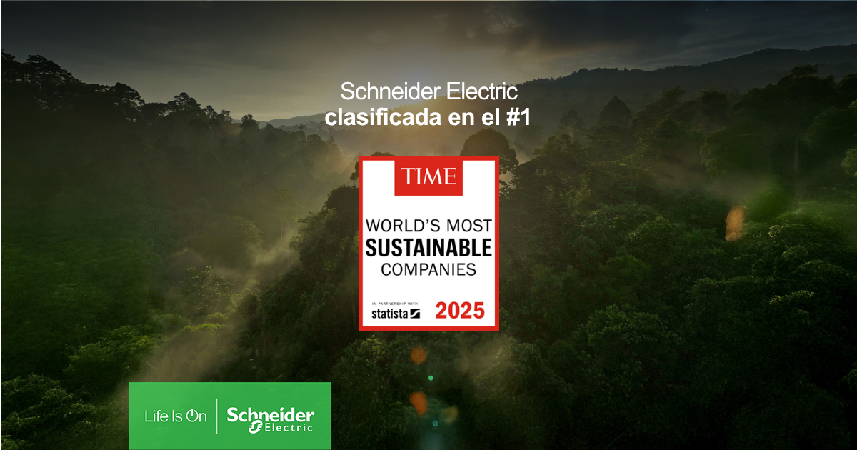 Imagen principal del artículo: Schneider Electric nombrada la "empresa más sostenible del mundo" por la revista TIME y Statista