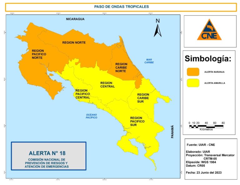 CNE declara alertas en todo el país por llegada de tres ondas tropicales esta semana