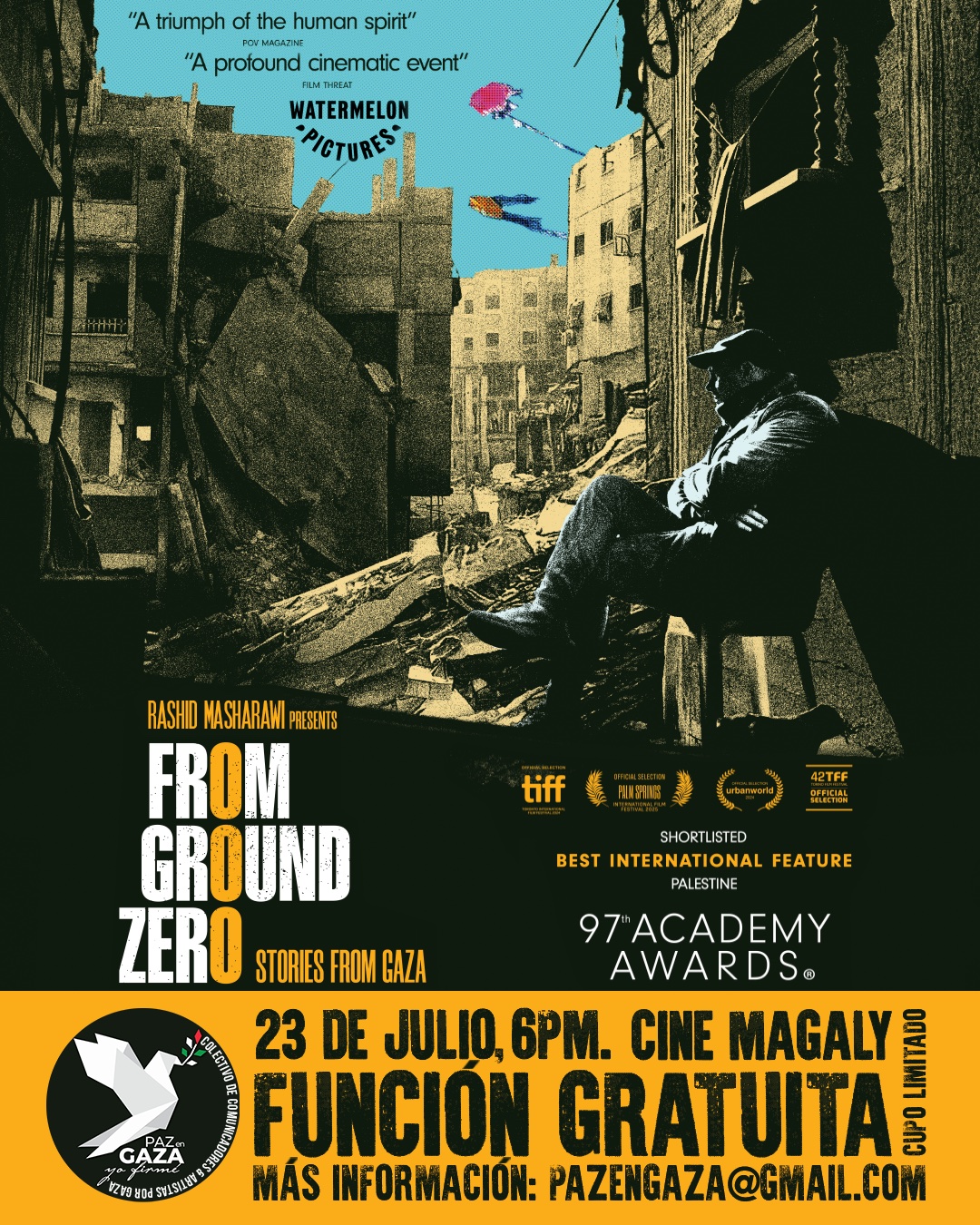 Imagen principal del artículo: Cine Magaly proyectará From Ground Zero, obra colectiva palestina presentada a los Óscar 2025