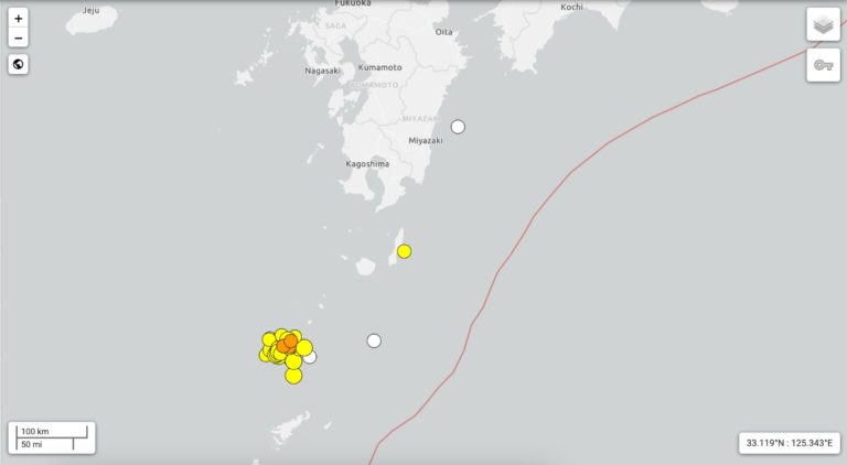 Enjambre en las islas japonesas de Tokara registra más de 1000 sismos en dos semanas