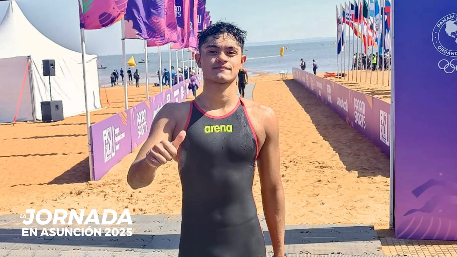 Imagen principal del artículo: Nadador tico Jeison Rojas finaliza quinto en las aguas abiertas de Asunción 2025