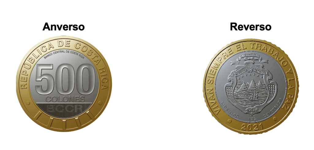 Inicia la circulación regular de monedas de ₡500 con Escudo Nacional