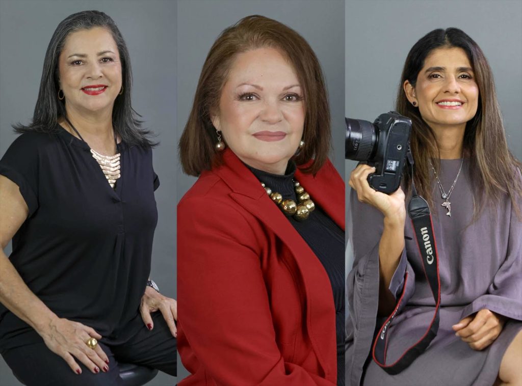 Thais Aguilar Zúñiga, comunicadora especializada en estrategia digital y género; Irene Jara Ocampo, consultora en Imagen y Marca Personal y la fotógrafa y comunicadora Mayela López.