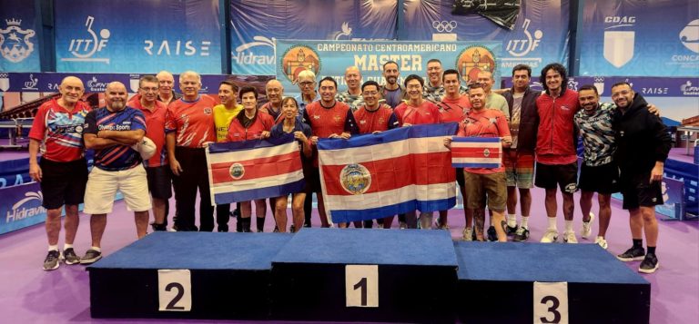 Costa Rica queda subcampeón en el Campeonato Centroamericano Máster de Tenis de Mesa