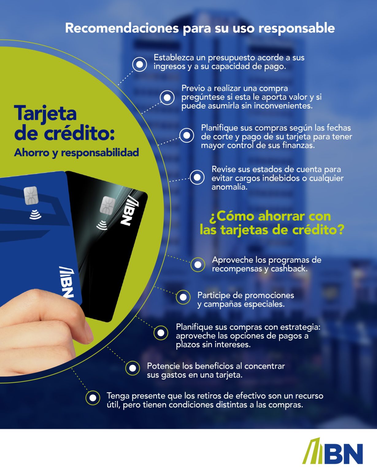 Imagen principal del artículo: BN promueve el uso responsable de la tarjeta de crédito para ahorrar y mejorar sus finanzas